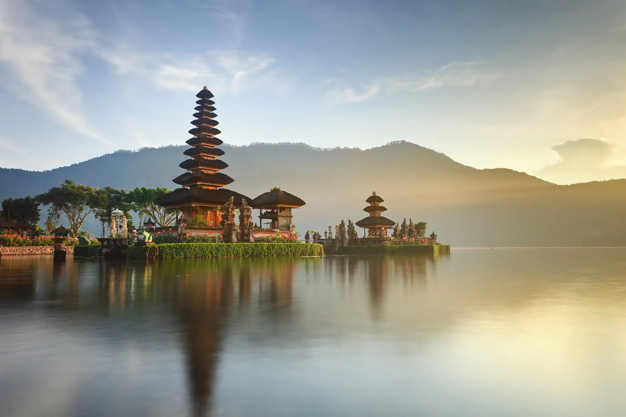 Ulun Danu temple on Bratan lake, Bali, Indonesia.