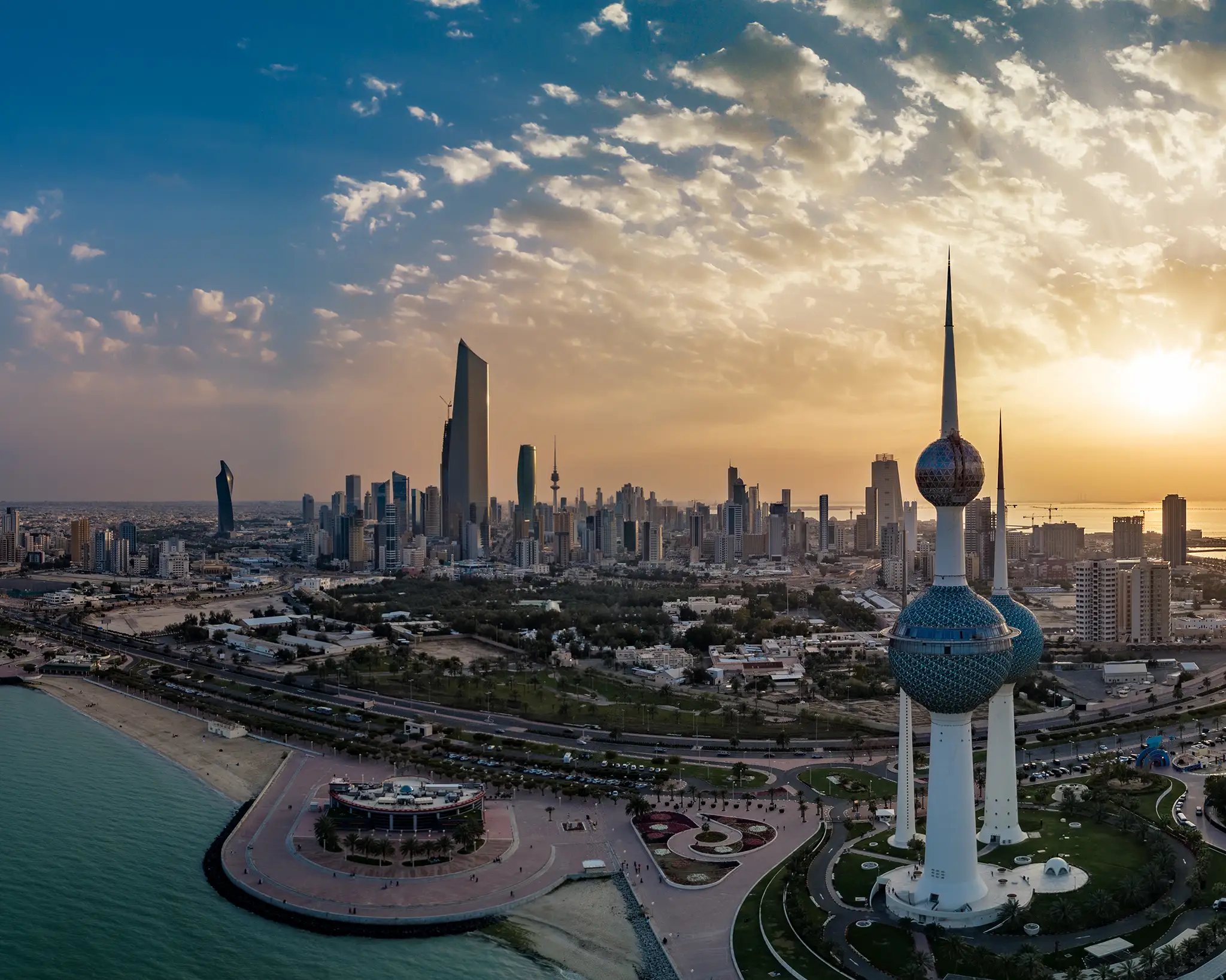 Aerial view of Kuwait city.