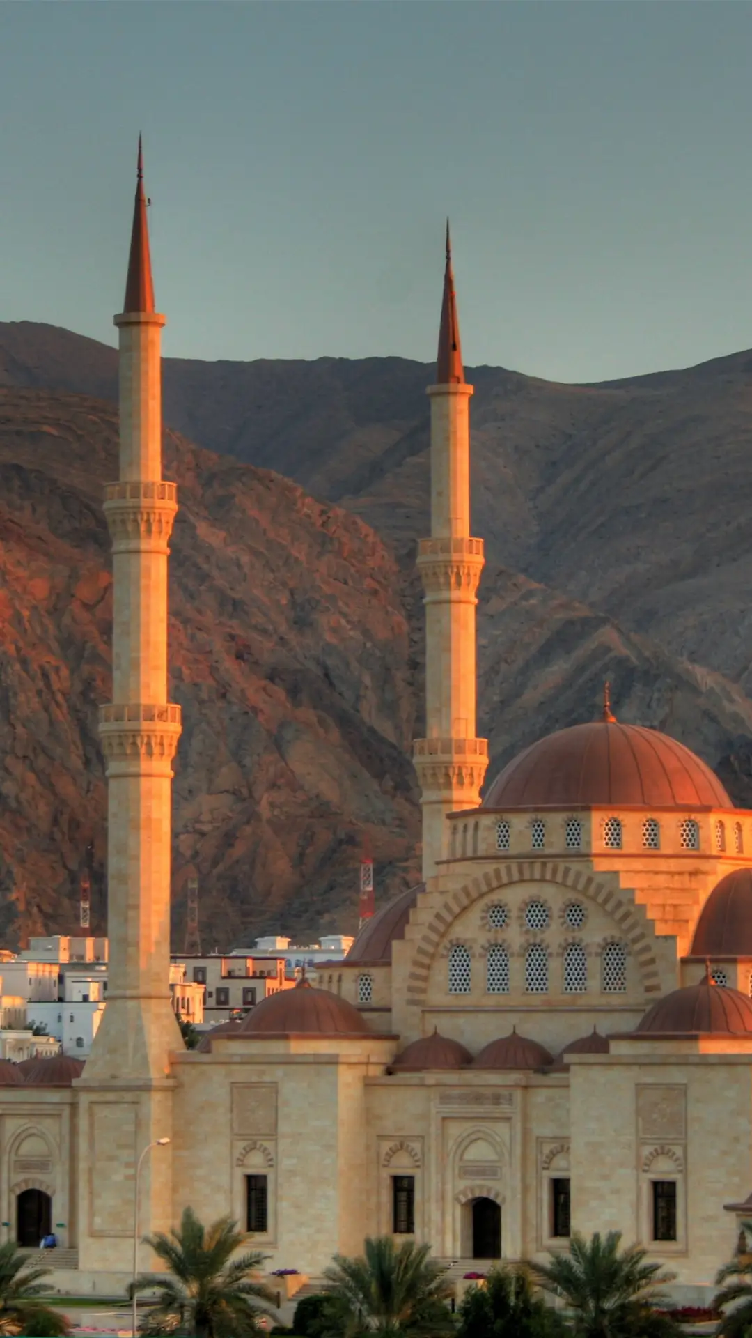 Mosque with two minarets in Muscat, Oman.