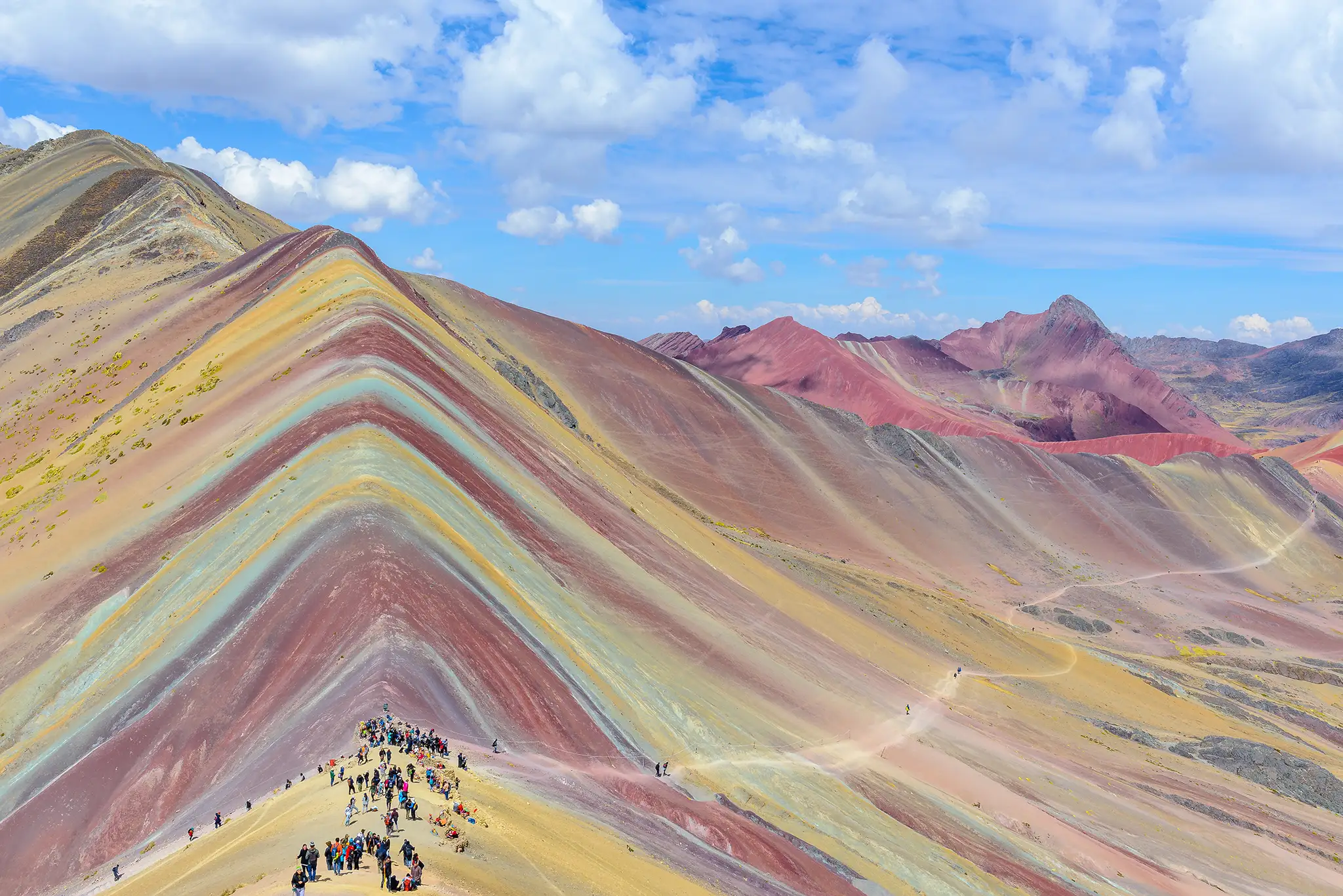 Vinicunca, also known as Rainbow Mountain, near Cusco, Peru.