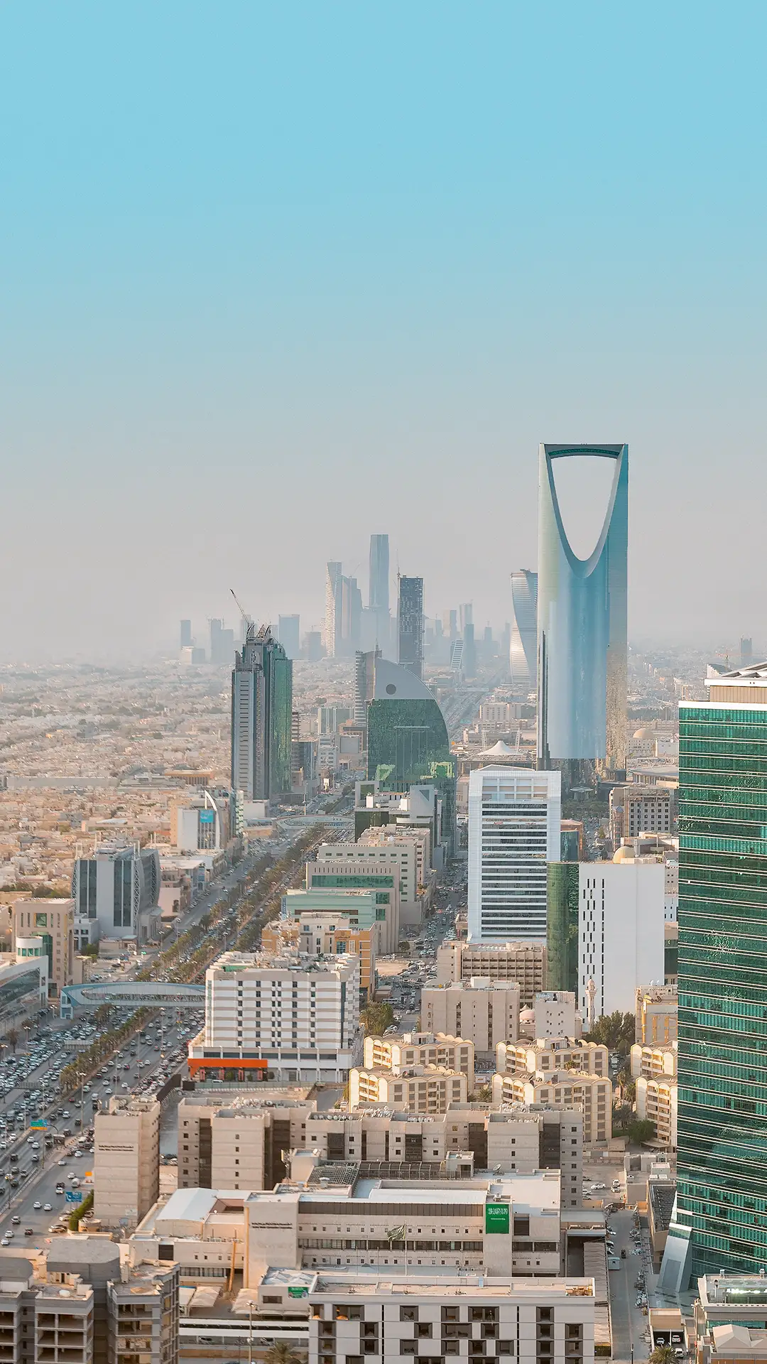 Riyadh skyline in the morning.