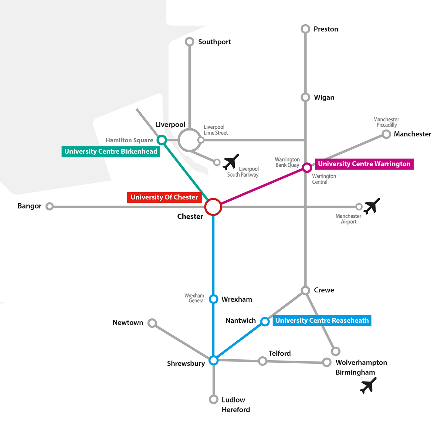 map of north west transport links