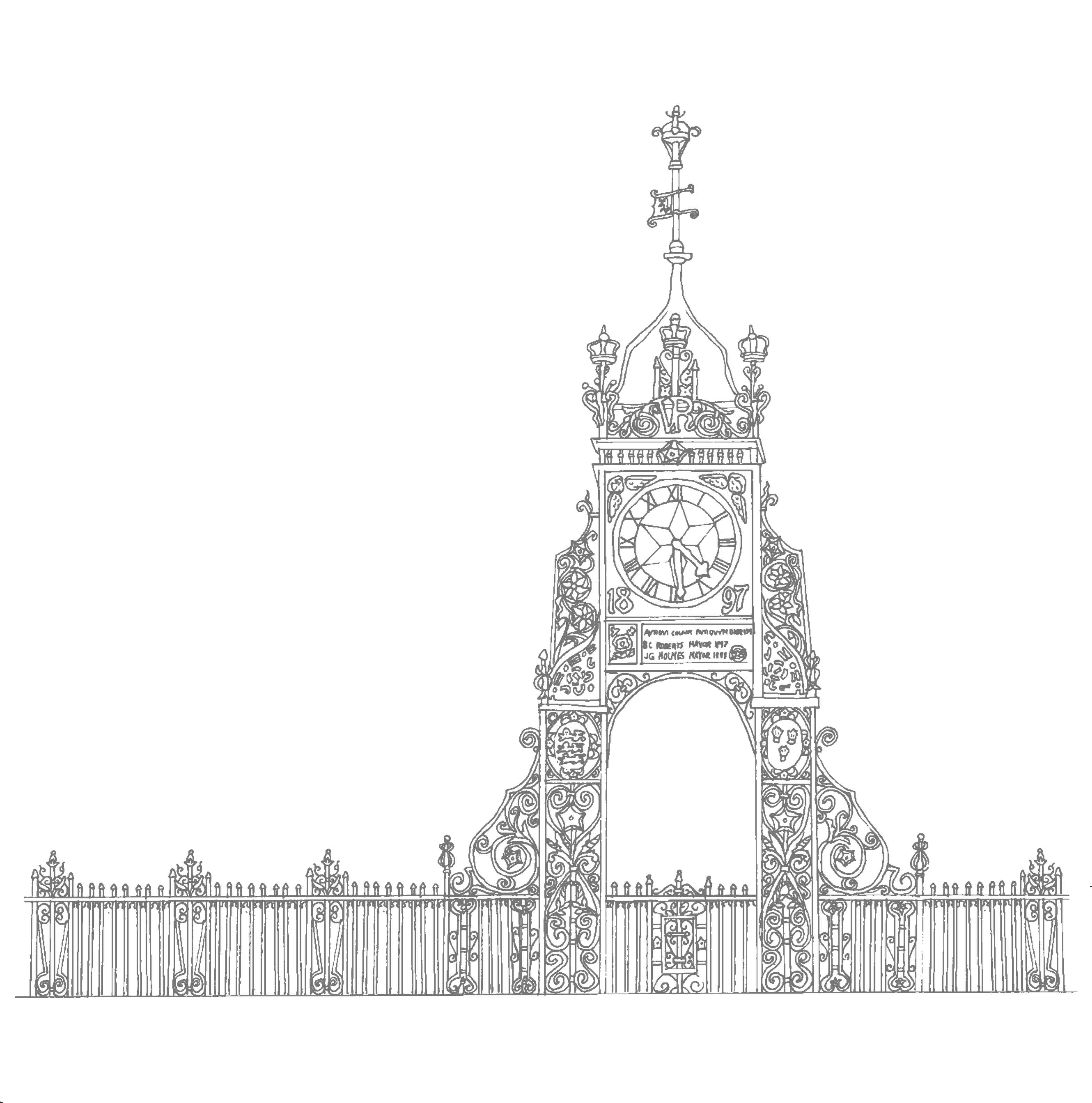 drawing of Eastgate clock