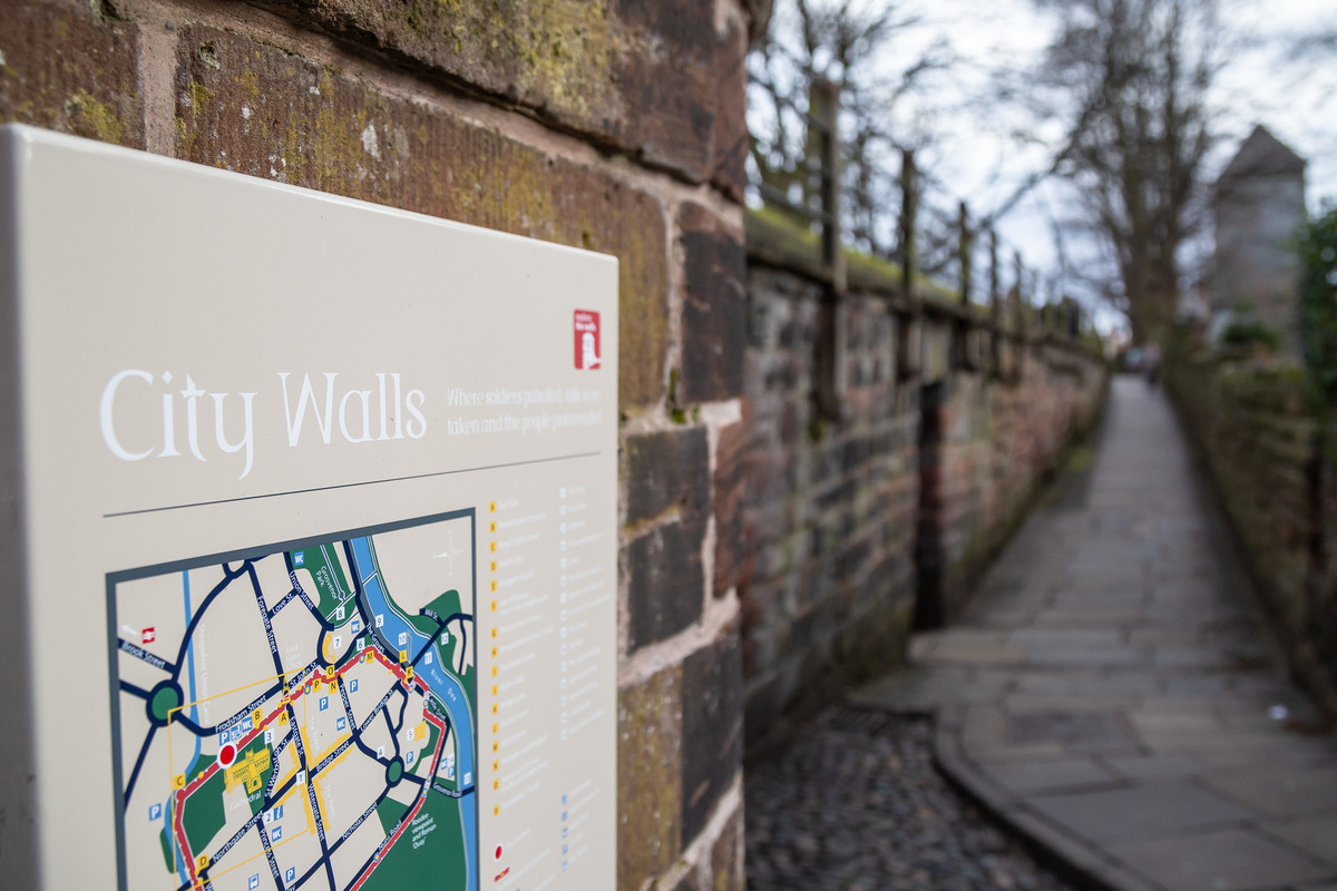 map of the historical chester walls
