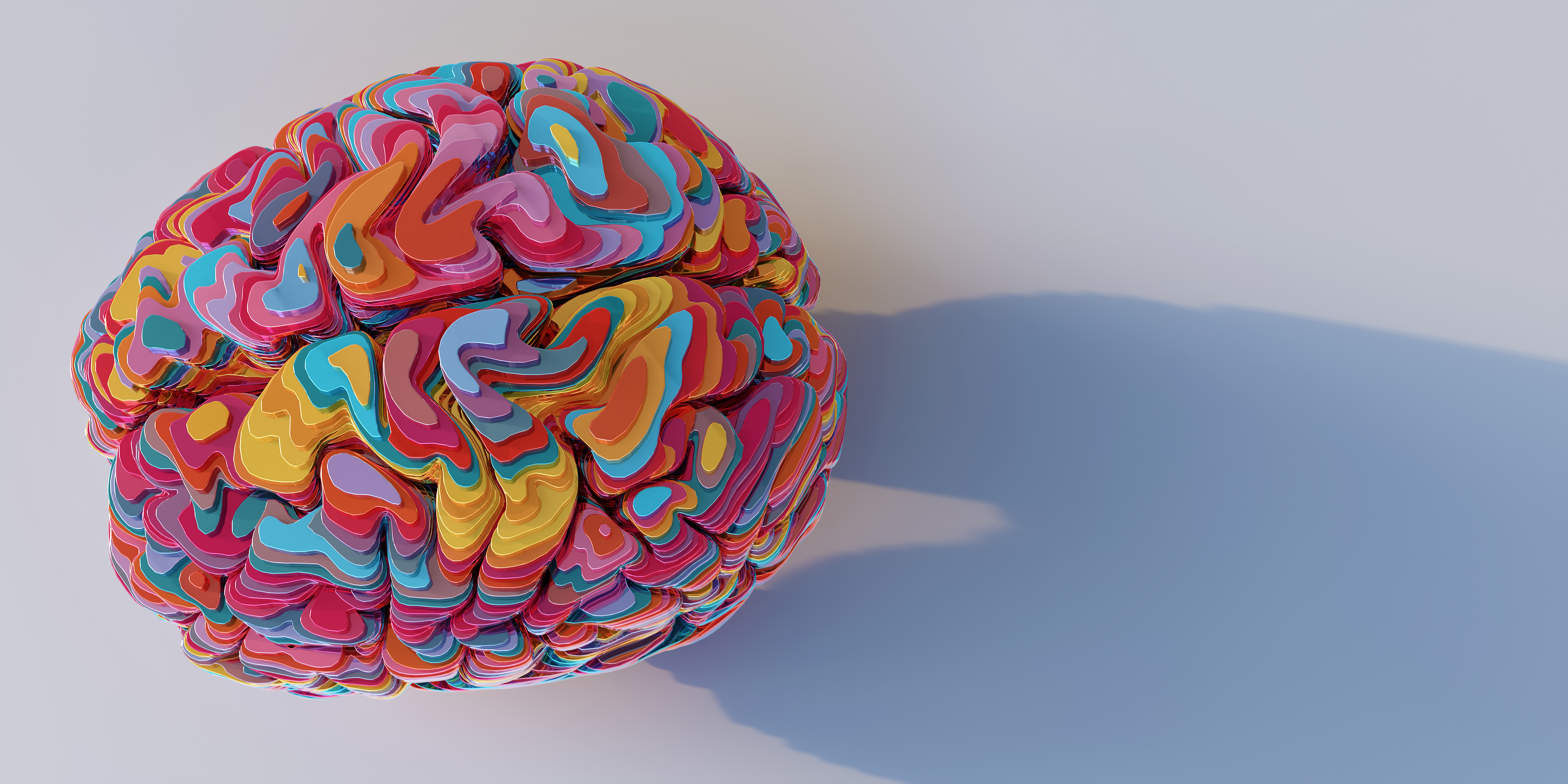 An abstract coloured image of a brain