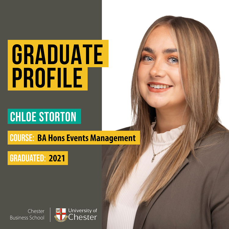 Portrait of Events Management graduate Chloe Storton